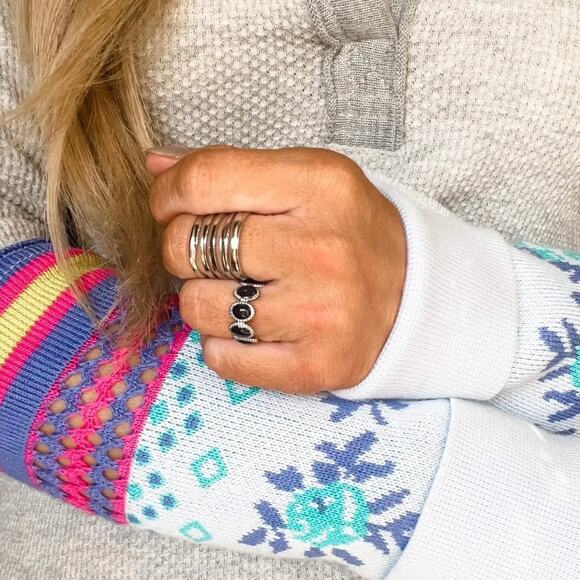 New Plunder "Hailey" Silver Multilayer Ring - Picture 7 of 8